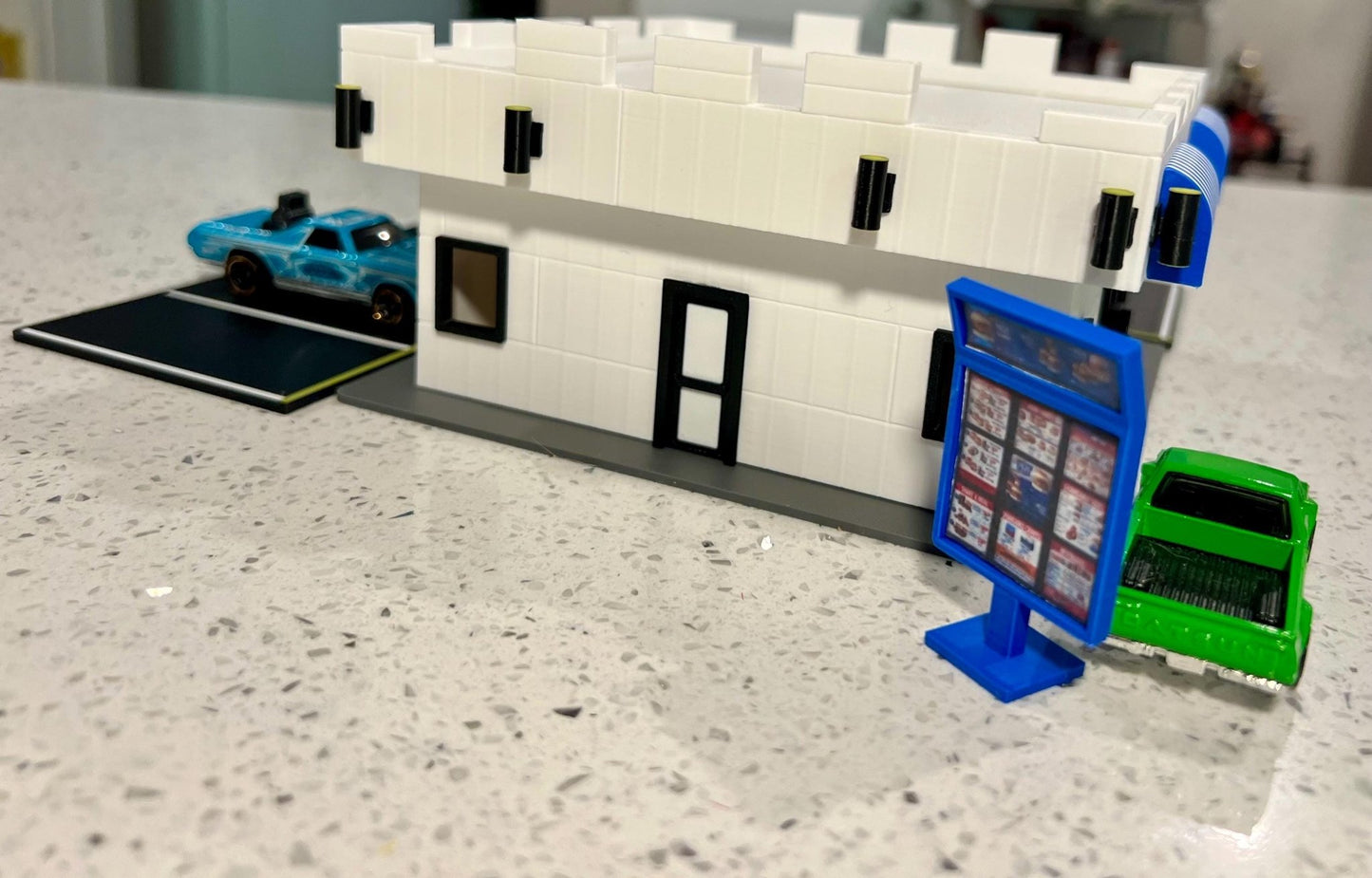 1/64 Scale White Castle Diorama: Hot Wheels, Matchbox and other diecast Display. 3D Printed - NO Assembly Required! - ZS3DPrintZ
