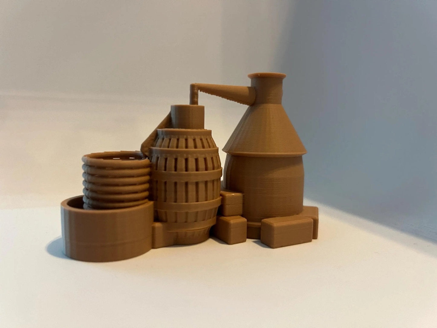 1/24 Scale Moonshine Still: 3D Printed Diorama Accessory with Jugs - ZS3DPrintZ