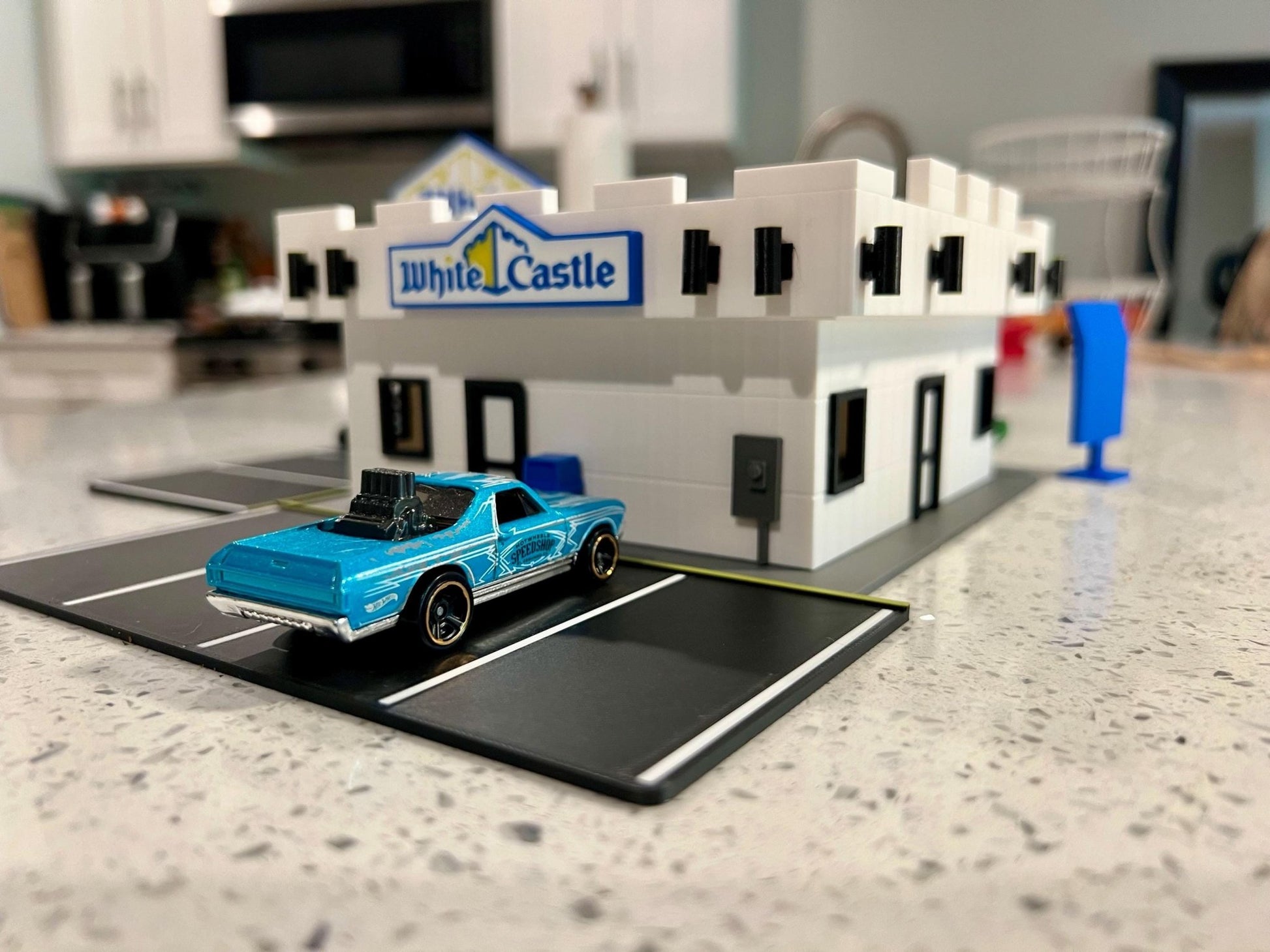 1/64 Scale White Castle Diorama: Hot Wheels, Matchbox and other diecast Display. 3D Printed - NO Assembly Required! - ZS3DPrintZ
