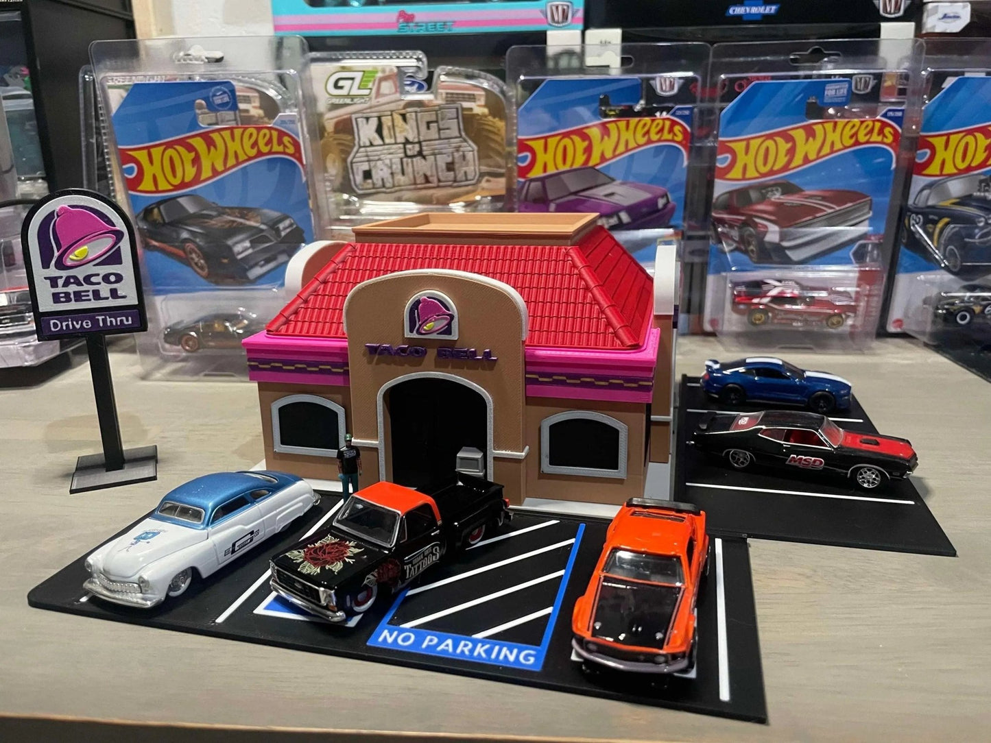 1/64 Scale Taco Bell Diorama: 3D Printed Hot Wheels Display, NO Assembly required!! - ZS3DPrintZ