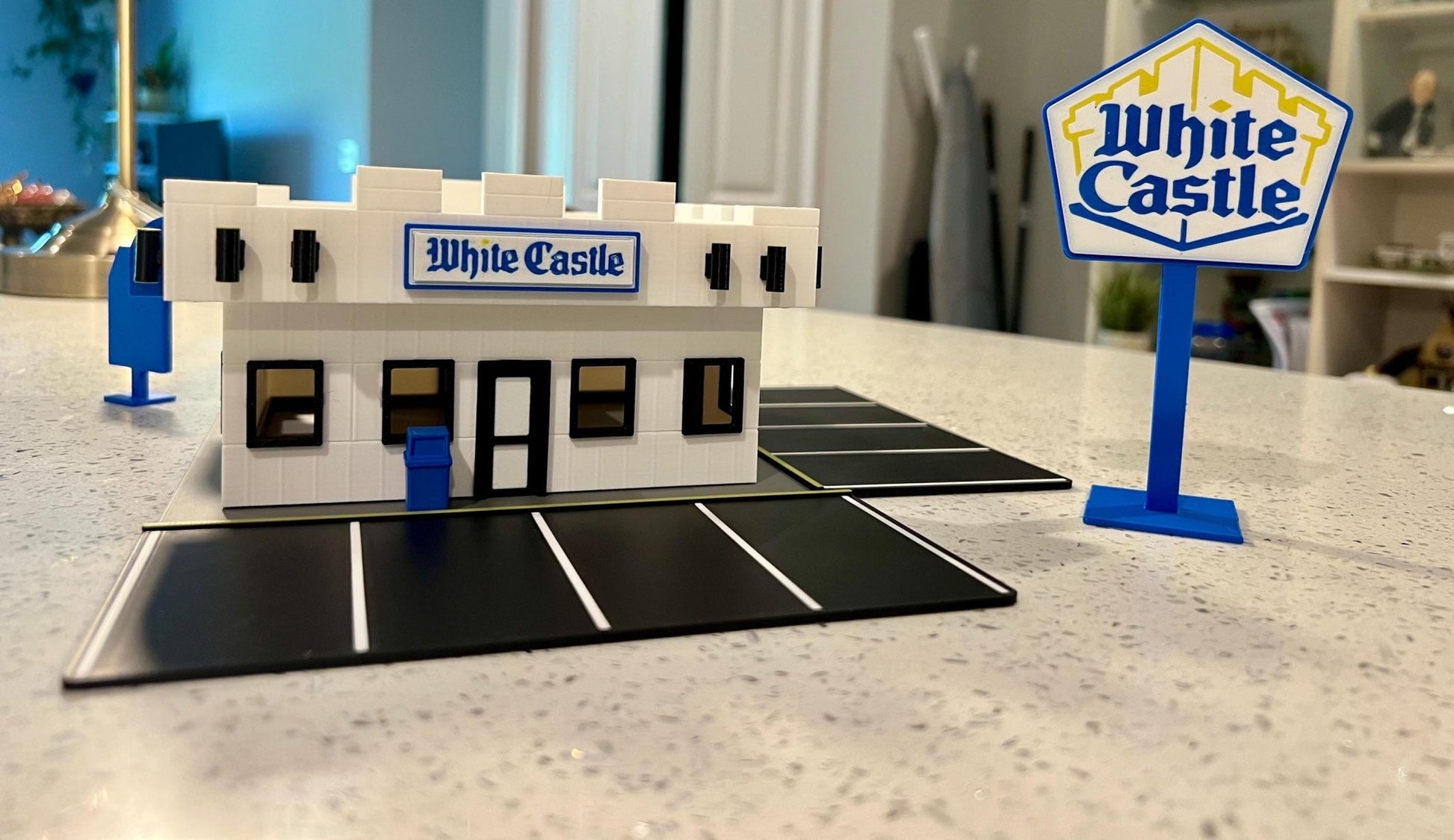 1/64 Scale White Castle Diorama: Hot Wheels, Matchbox and other diecast Display. 3D Printed - NO Assembly Required! - ZS3DPrintZ