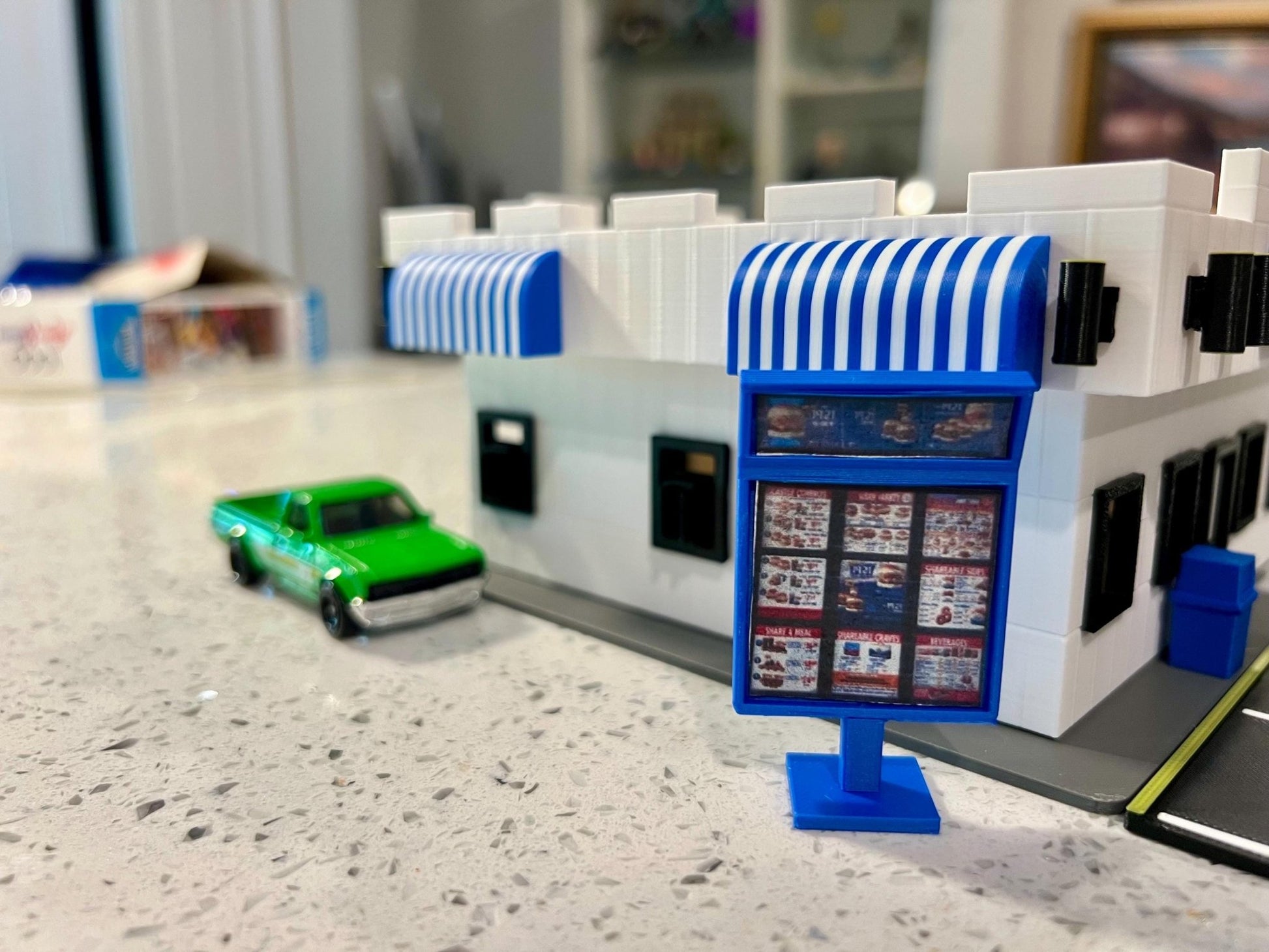 1/64 Scale White Castle Diorama: Hot Wheels, Matchbox and other diecast Display. 3D Printed - NO Assembly Required! - ZS3DPrintZ