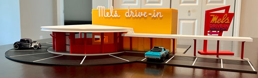 Mel's Drive - In 1/64 scale Diorama from the movie "American Graffiti". Large 3D Printed diorama for Hot Wheels, Matchbox, and other diecast! - ZS3DPrintZ