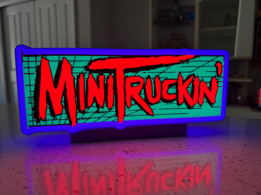 Mini Truckin’ Magazine 90’s Logo LED Light Box: 3D Printed Dimmable Display