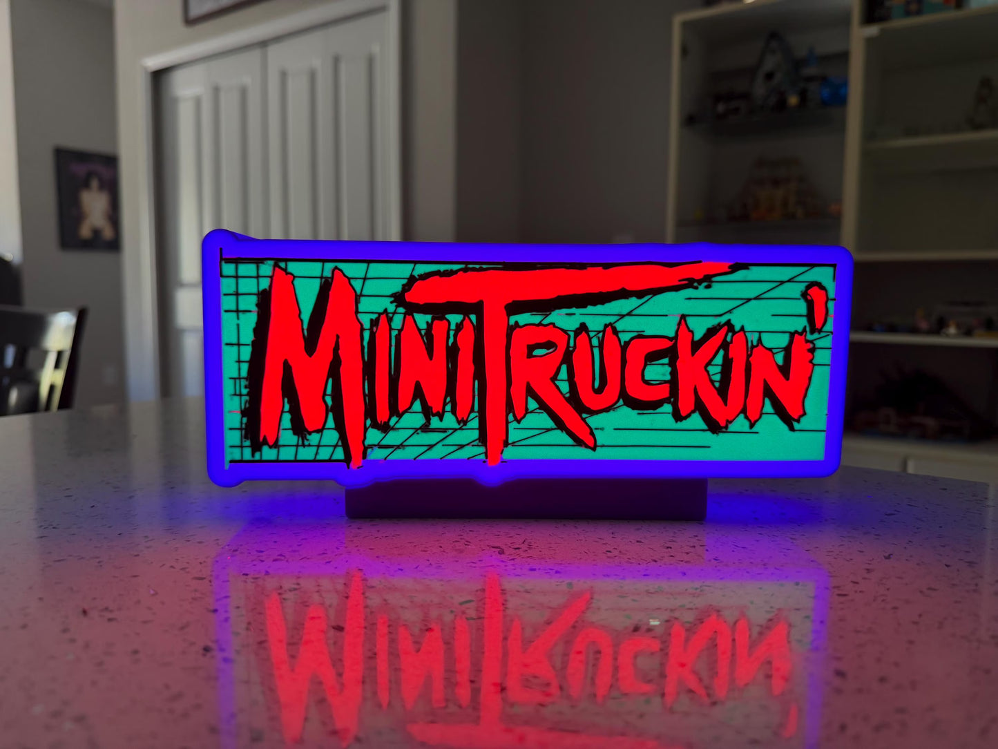 Mini Truckin’ Magazine 90’s Logo LED Light Box: 3D Printed Dimmable Display